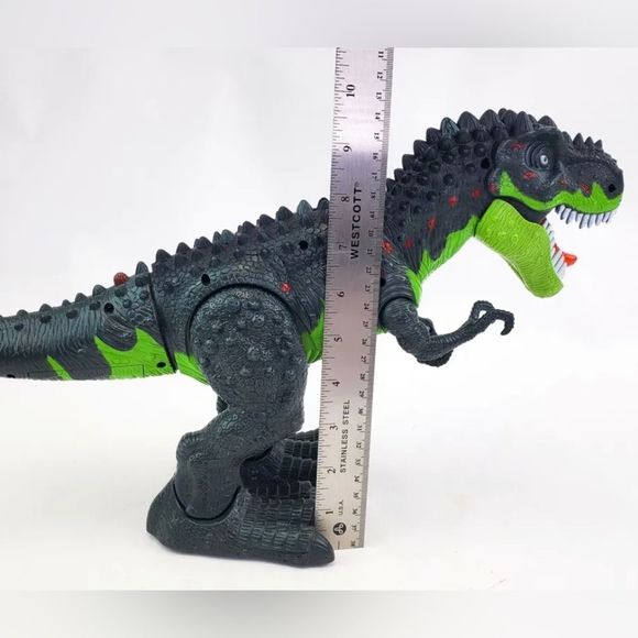 Dinosaur Toy Trex Walking with Lights & Sound‎ Realistic Green Color WORKS - Picture 3 of 7